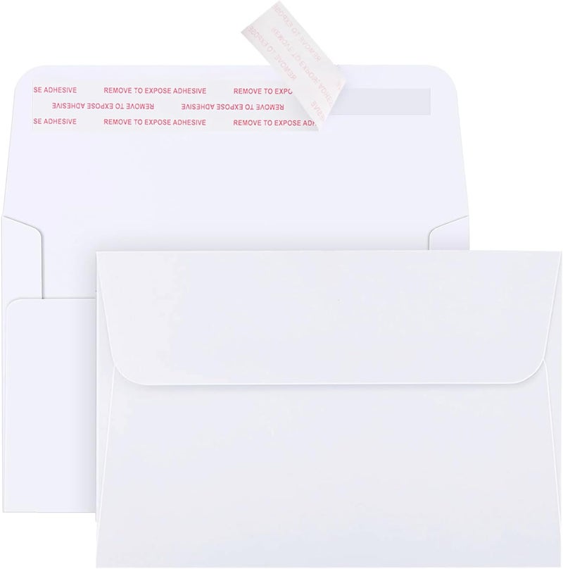 ACSTEP 50Pack White A4 Envelopes 4-1/4 X6-1/4 Inch Self seal 4 X 6 Envelopes For for Weddings, Invitations, Photos, Postcards, Greeting Cards Mailing,Baby Shower, Graduation - Image 1